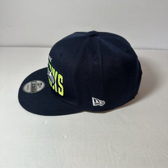 New Era Seattle Seahawks NFL 9FIFTY Embroidered Hat Flat Brim Snapback Cap NWT - Picture 3 of 7